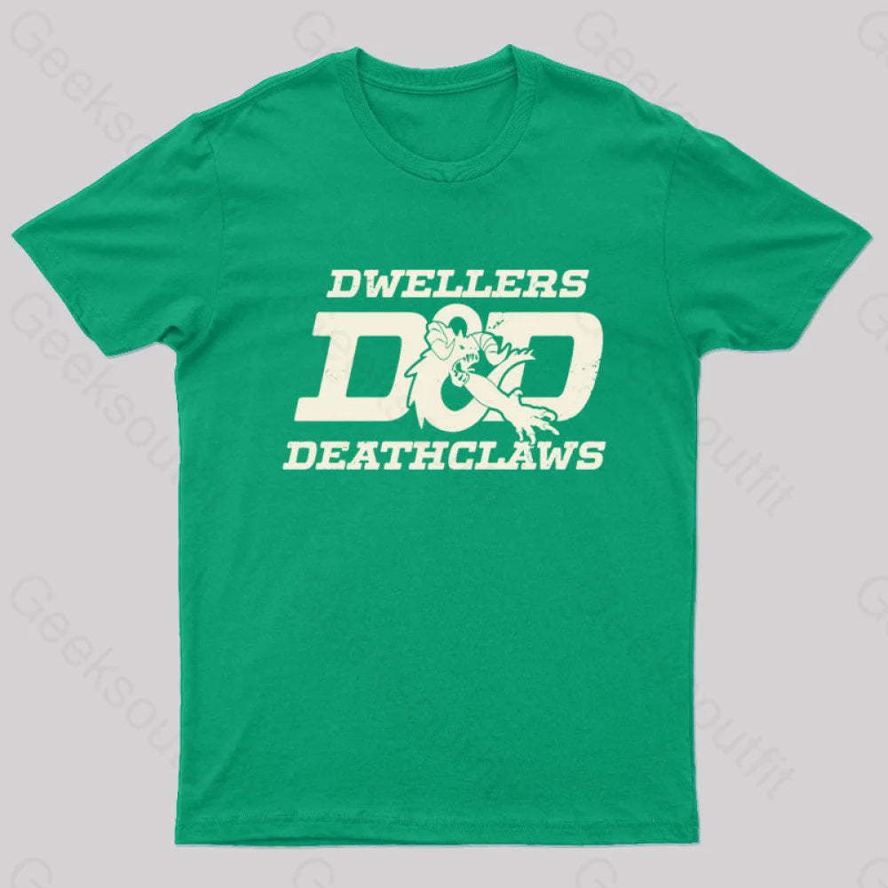 Dwellers And Deathclaws Nerd T-Shirt