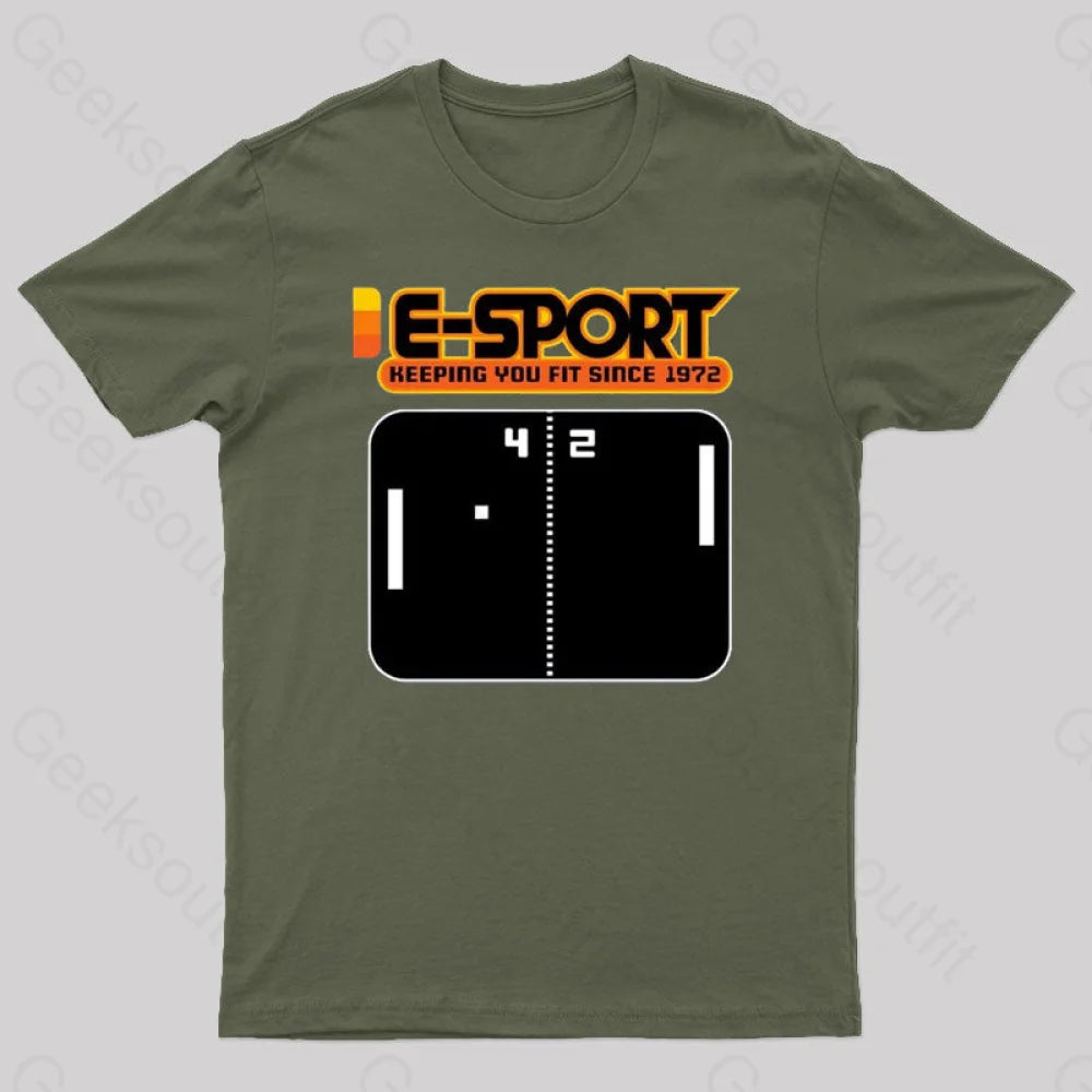 E-Sport Vintage Nerd T-Shirt Army Green / S