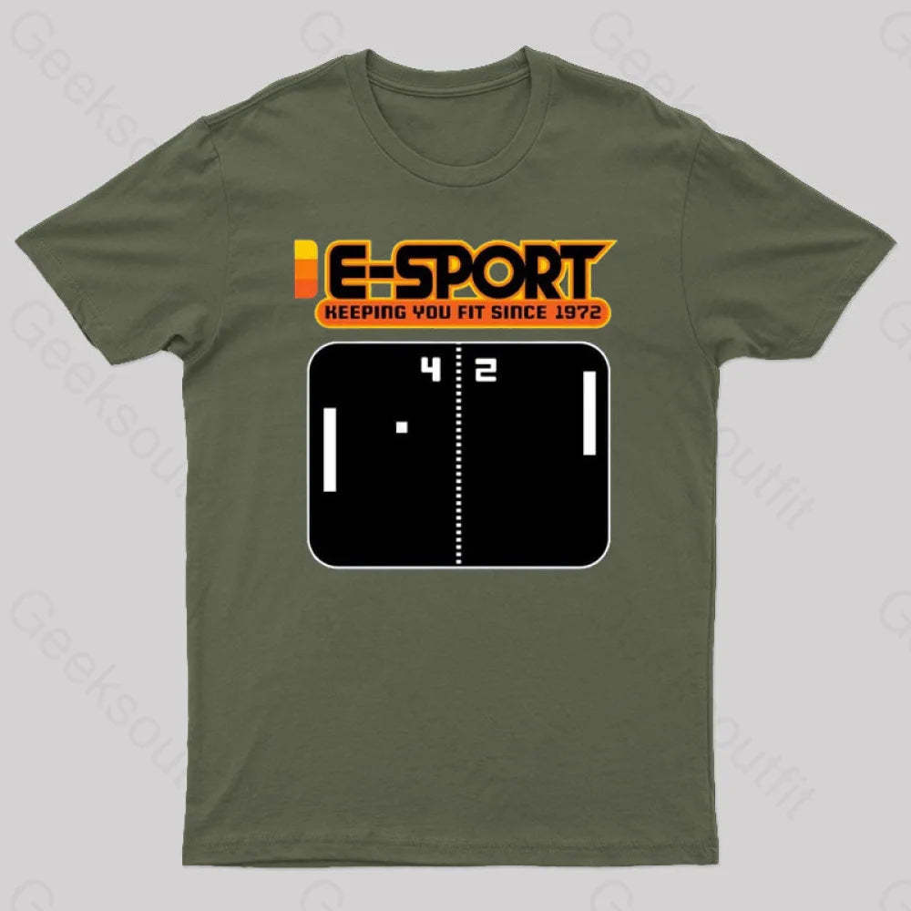 E-Sport Vintage Nerd T-Shirt Army Green / S