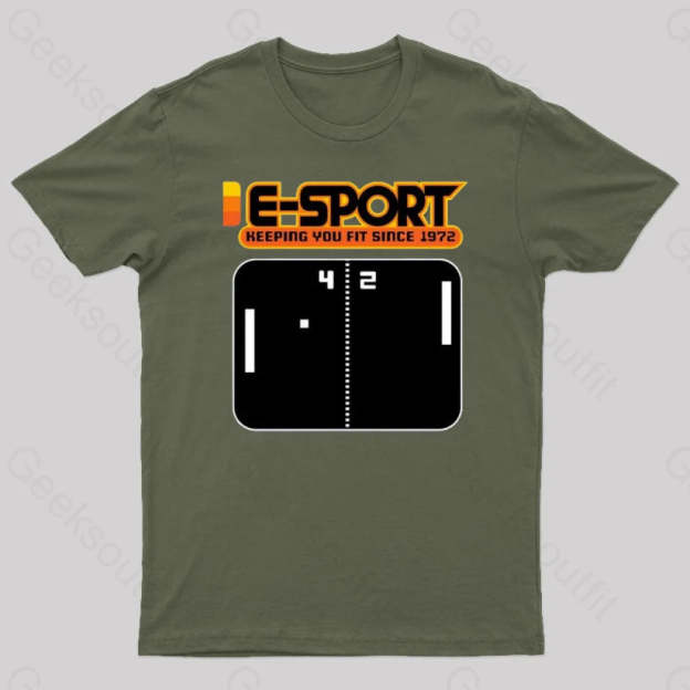 E-Sport Vintage Nerd T-Shirt Army Green / S