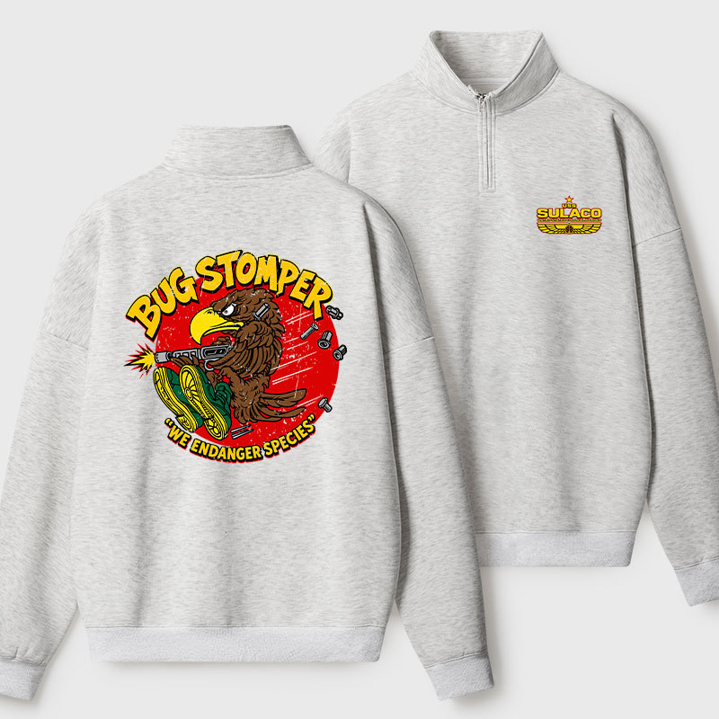 Bug Stomper Alien Geek Fleece Quarter-Zip Pollover