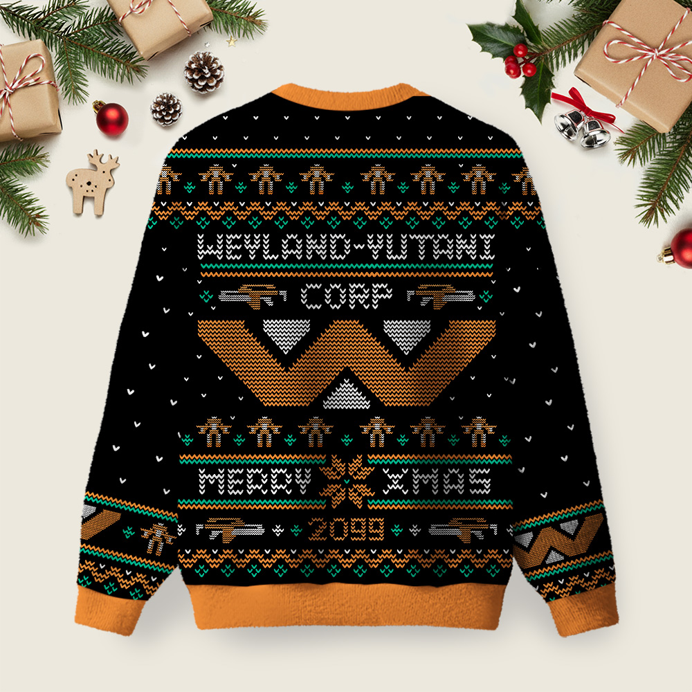Happy Alien Xmas Black Ugly Christmas Sweater Sweatshirt