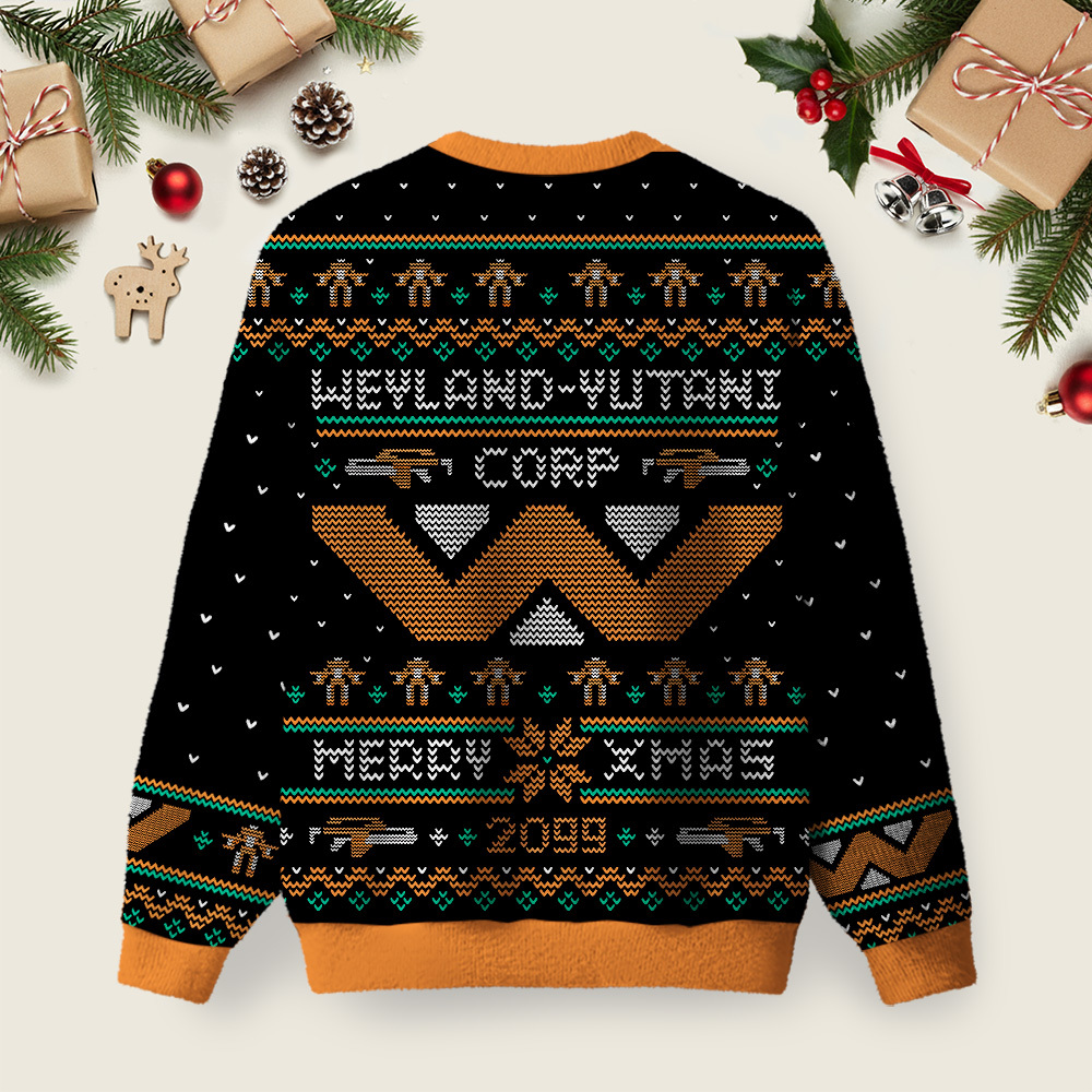 Happy Alien Xmas Black Ugly Christmas Sweater Sweatshirt