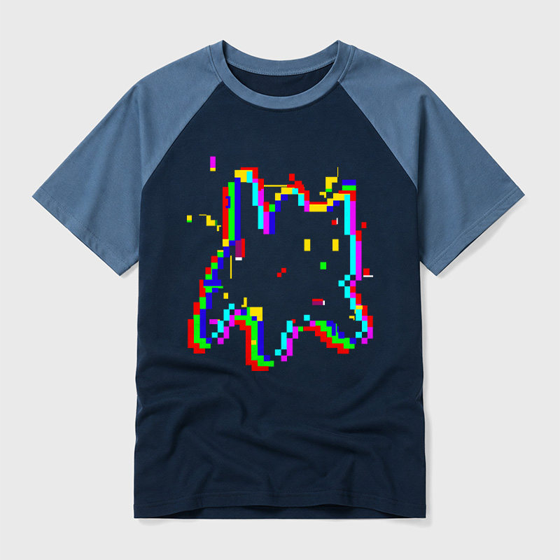 8 Glitch Geek Retro Raglan T-Shirt