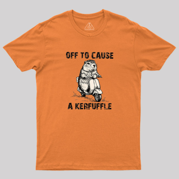Retro Animal Scooter Mischief Graphic Geek T-Shirt