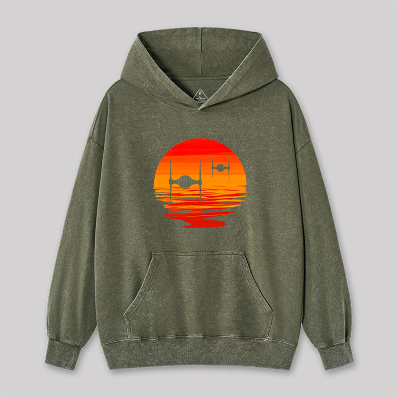 Sunset Wing Starfighter Washed Hoodie