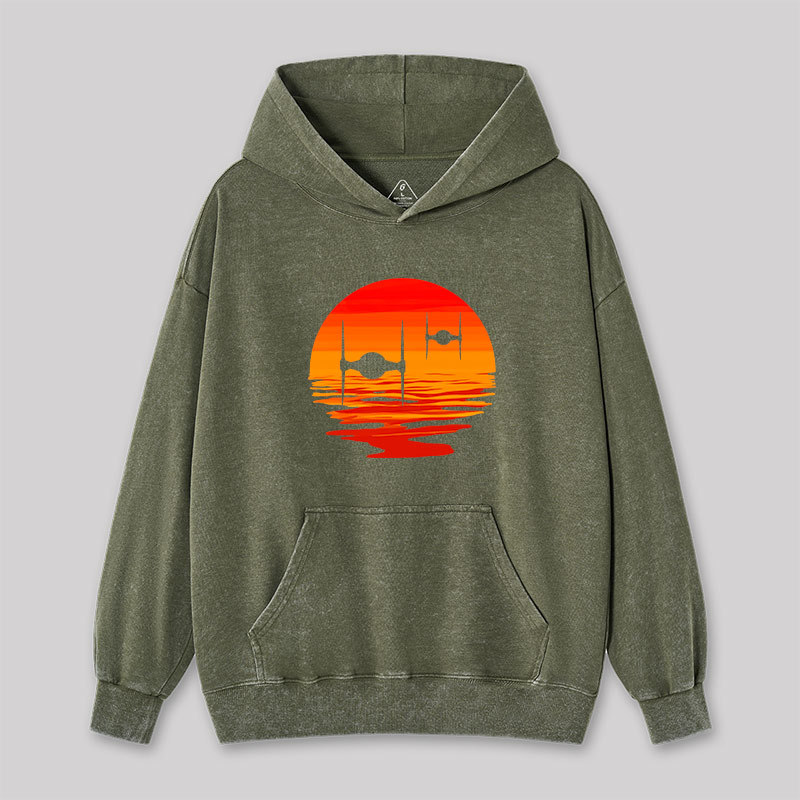 Sunset Wing Starfighter Washed Hoodie