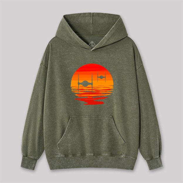 Sunset Wing Starfighter Washed Hoodie