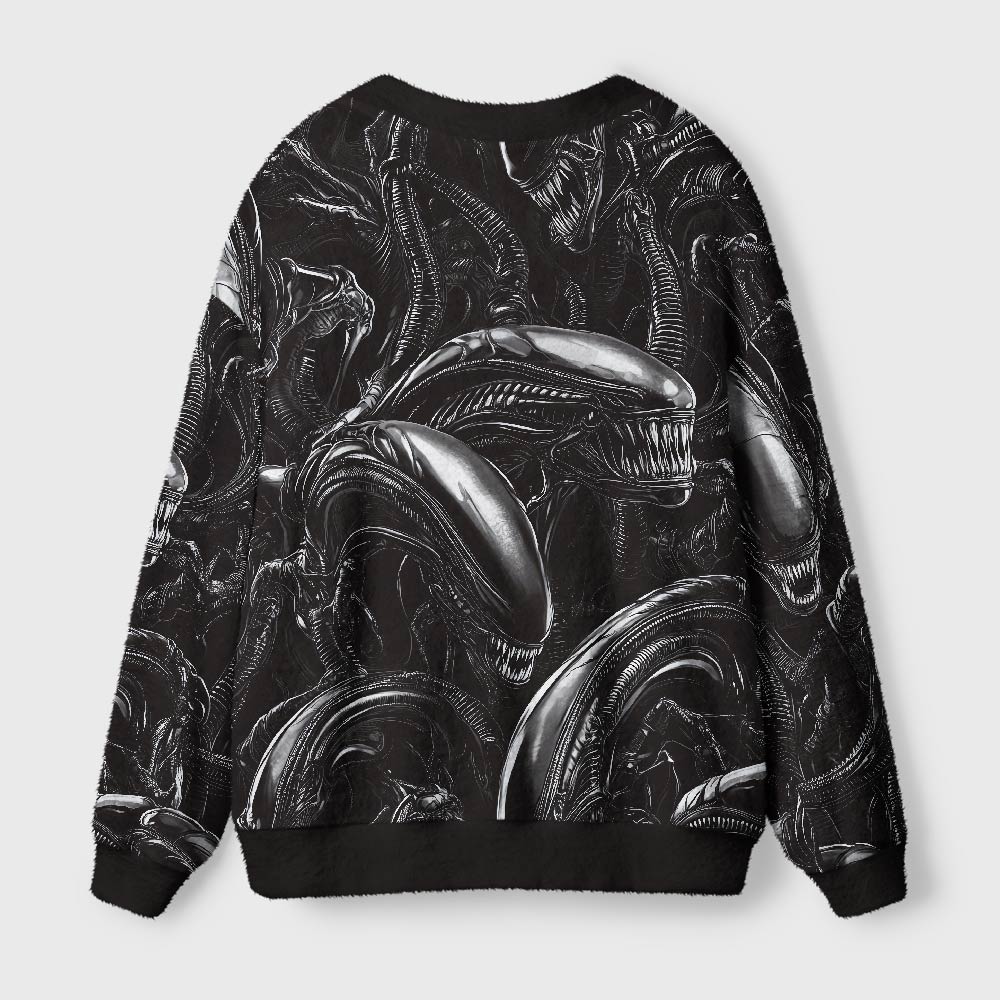 Alien Black Geek Ugly Cardigan Sweaters