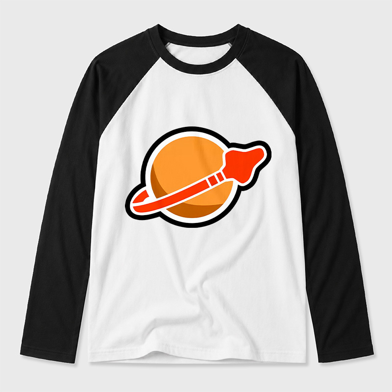 New Space Mars Geek Retro Raglan Long-Sleeve Tee