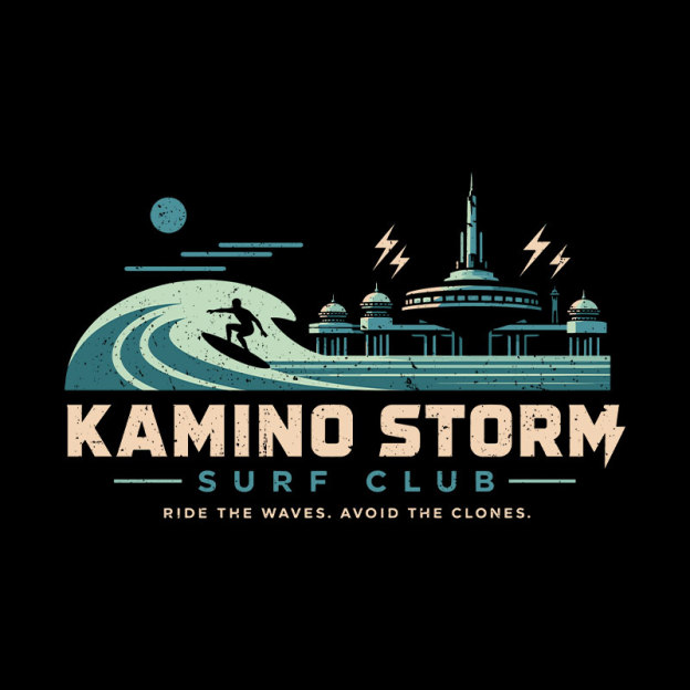Galactic Stilt City Surfing Club Geek T-Shirt