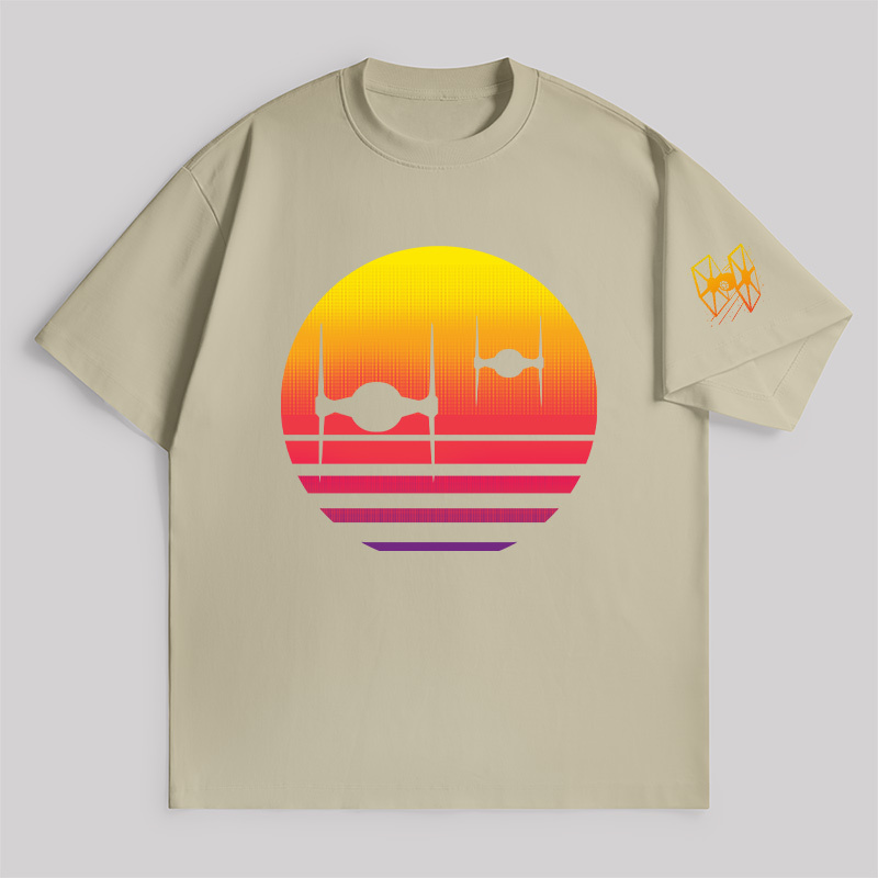 Tie Fighter Sunset Unisex Oversized T-shirt