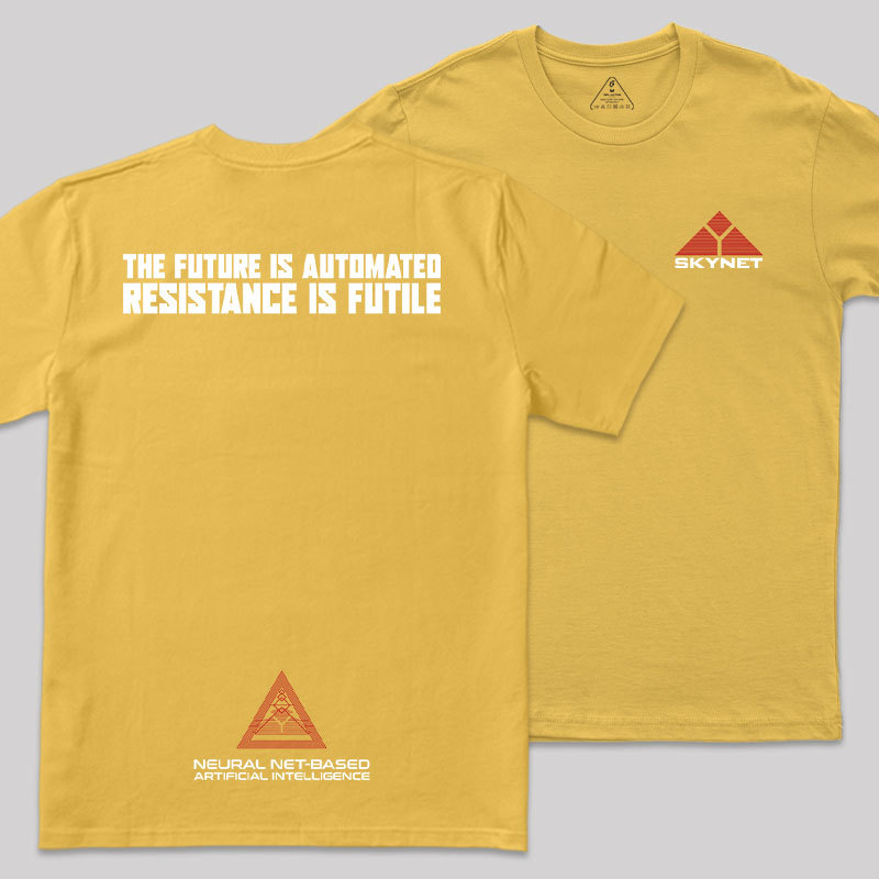 Skynet Front And Back Printing Geek T-Shirt
