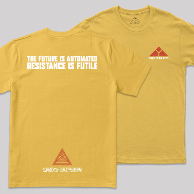 Skynet Front And Back Printing Geek T-Shirt