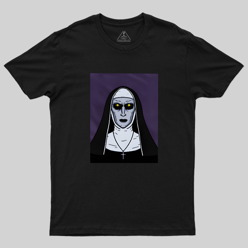 Macabre Nun Dark Horror Cartoon Geek T-Shirt