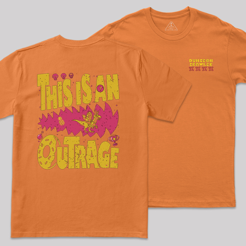 This is An Outrage Front and Back Printed Geek T-Shirt