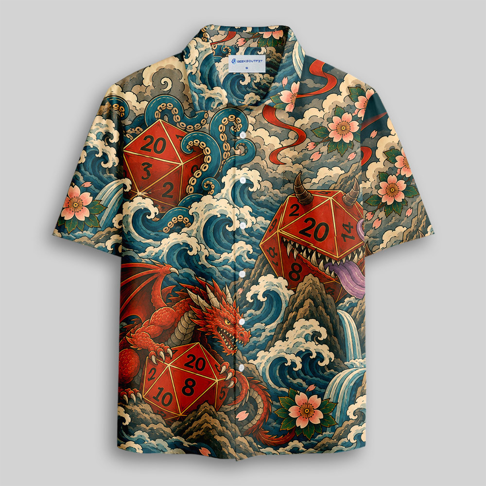 Ukiyo-e D20 Dragon Button Up Pocket Shirt