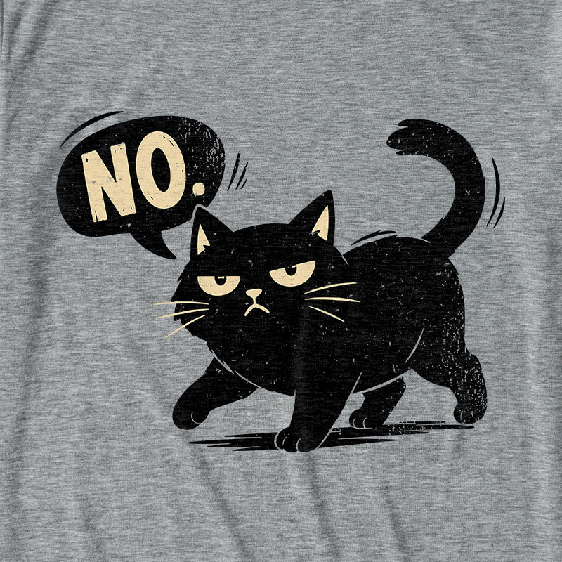 Black Cat Says No Ultra Soft Heather Tee