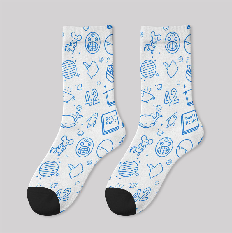 Galaxy White Men's Socks