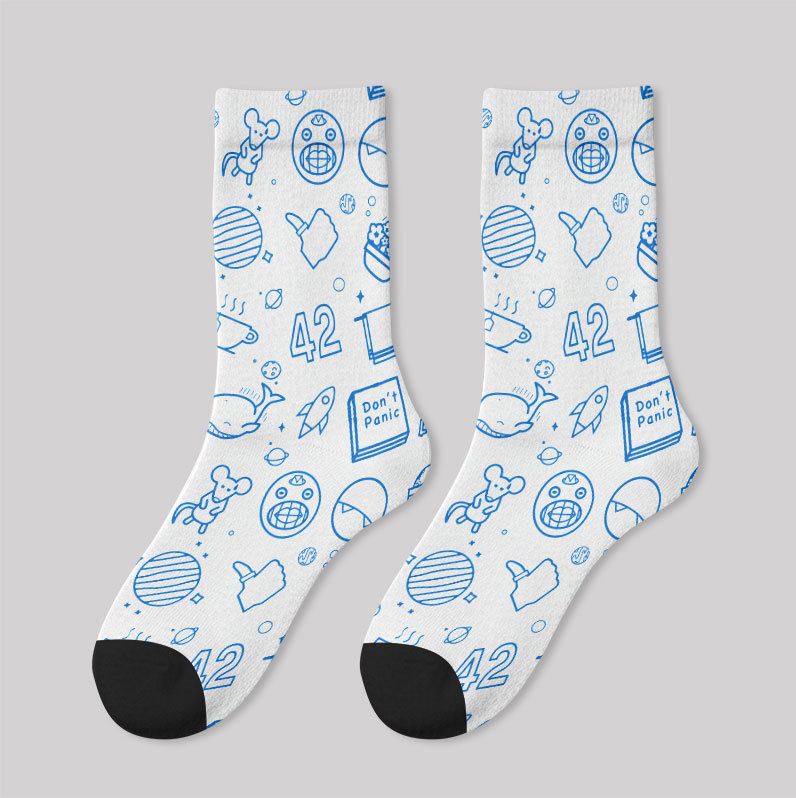 Galaxy White Men's Socks