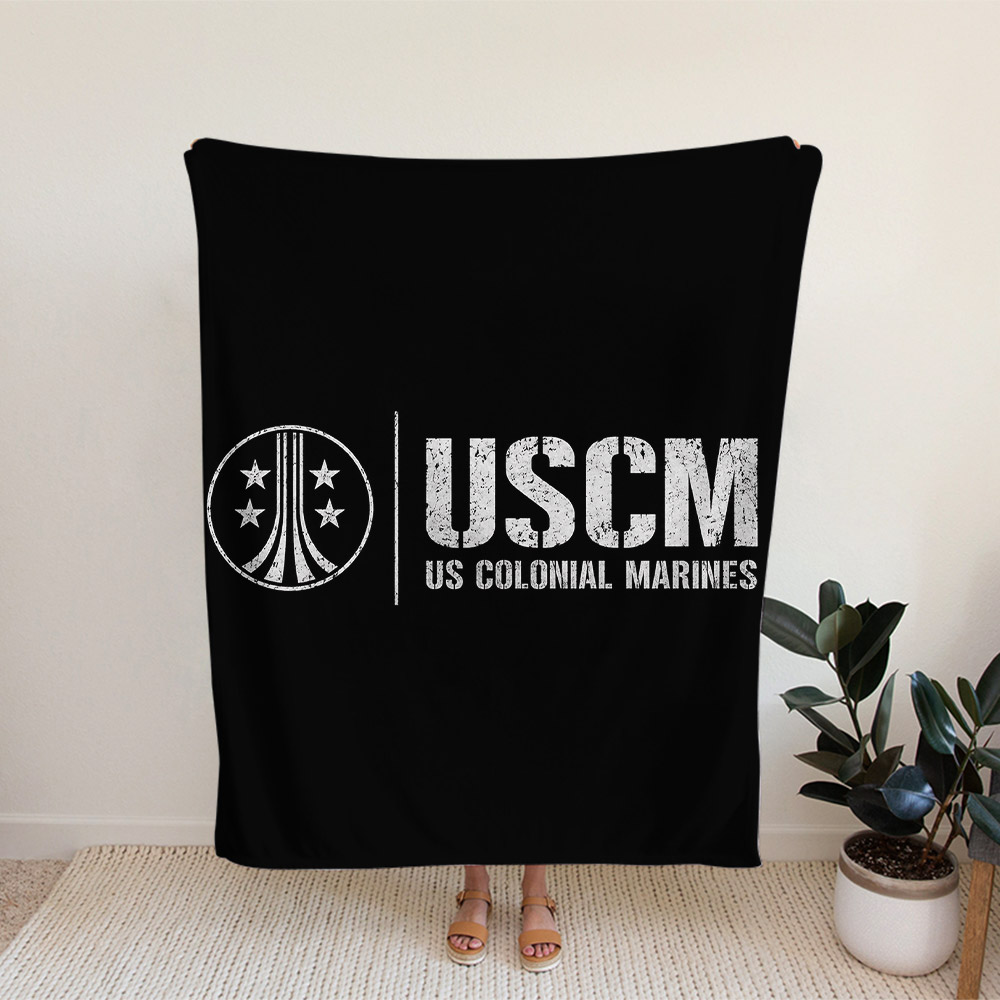 USCM US Colonial Marines Flannel Throw Blanket 