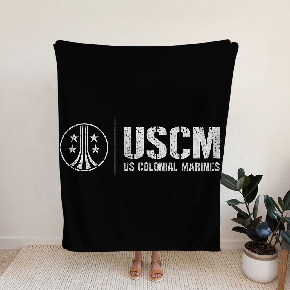 USCM US Colonial Marines Flannel Throw Blanket 