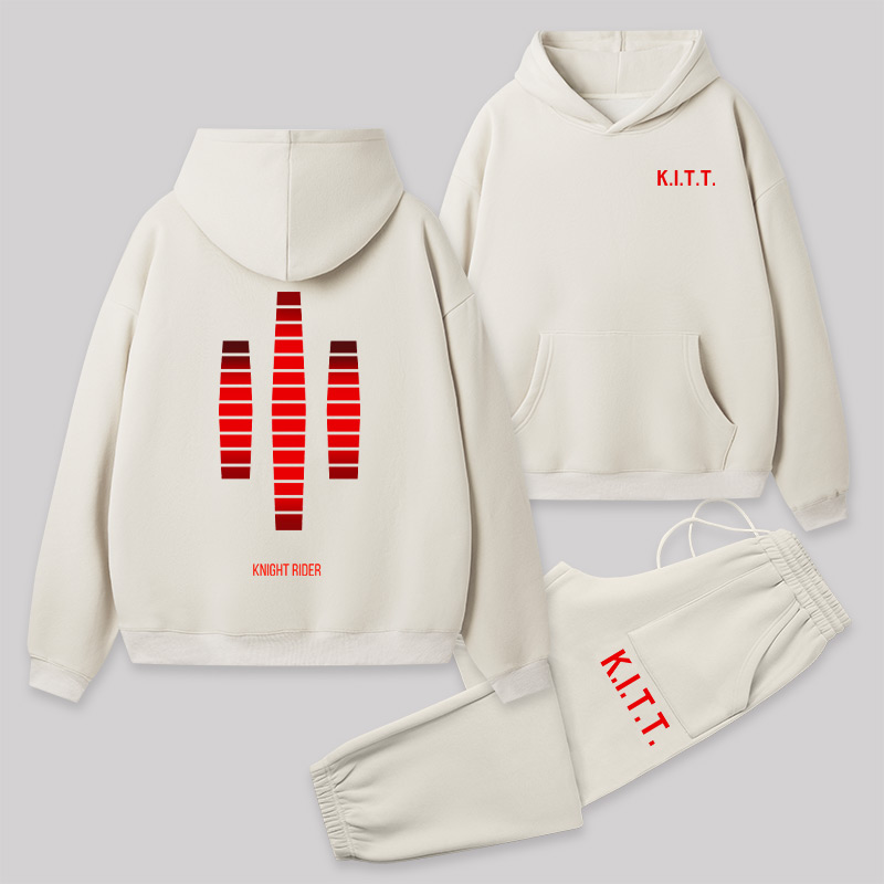 KITT Lights Front and Back Printed Geek Fleece Hoodie Set