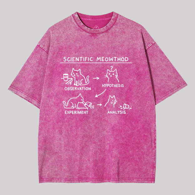 Scientific Meowthod Geek Washed T-shirt