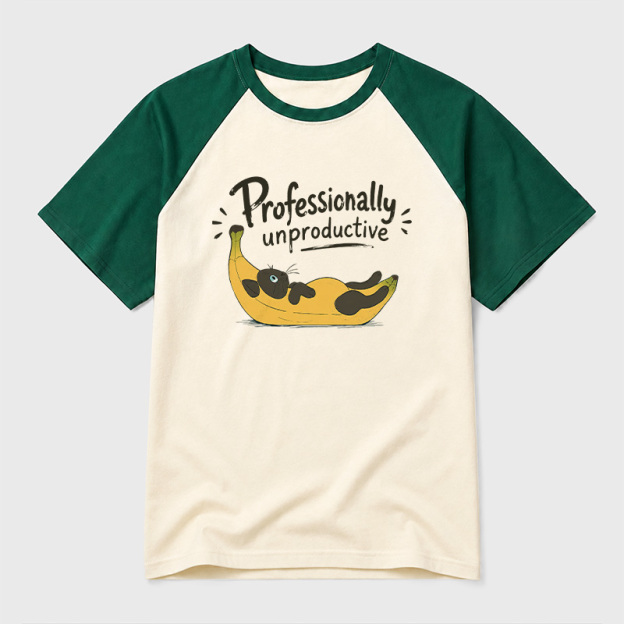 Professionally unproductive Geek Retro Raglan T-Shirt