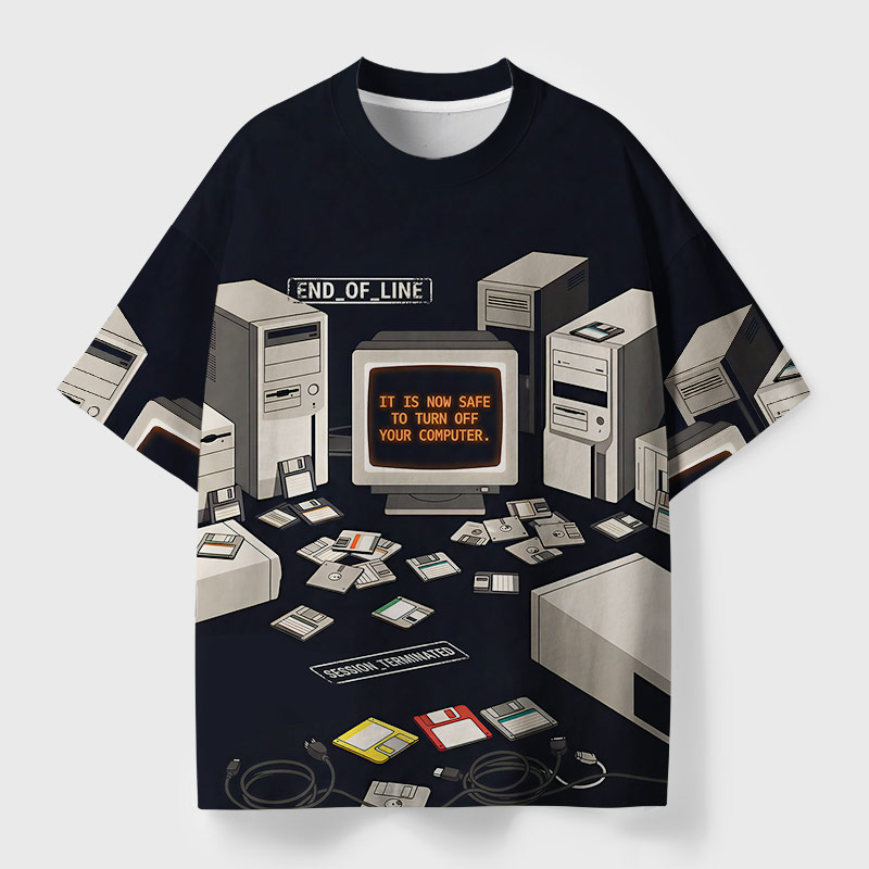 End Of Line Geek Eco Oversized Graphic Tees