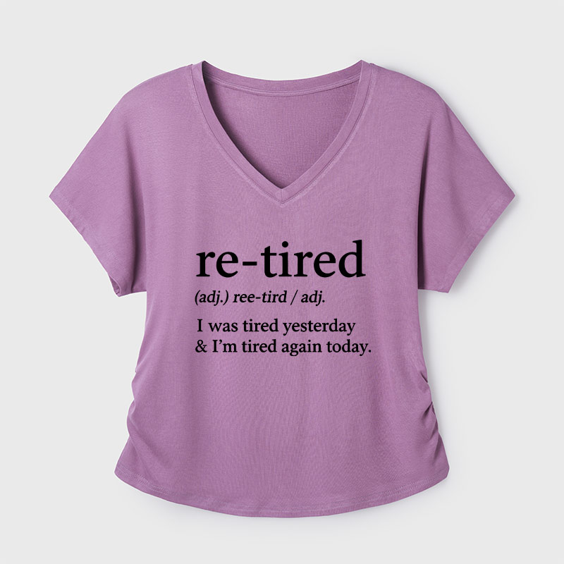 Definition Of Retired Geek Dolman Sleeve V-Neck Shirt