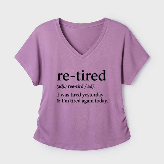 Definition Of Retired Geek Dolman Sleeve V-Neck Shirt