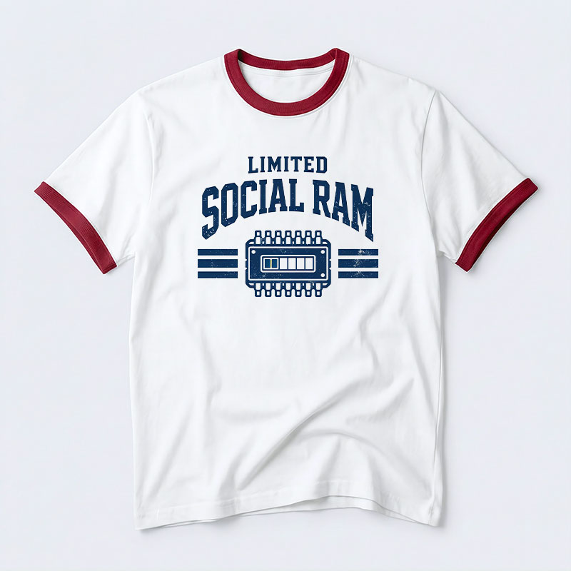 Limited Social Ram Geek Retro Ringer T-Shirt