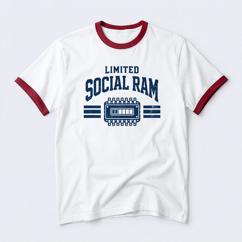 Limited Social Ram Geek Retro Ringer T-Shirt