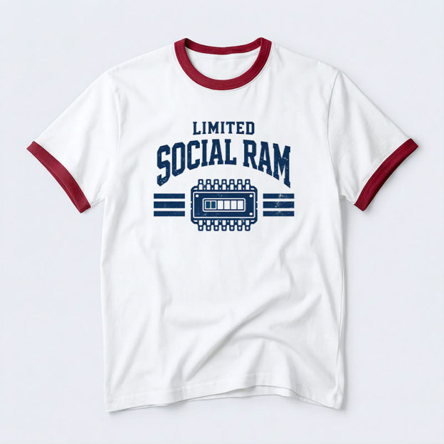 Limited Social Ram Geek Retro Ringer T-Shirt