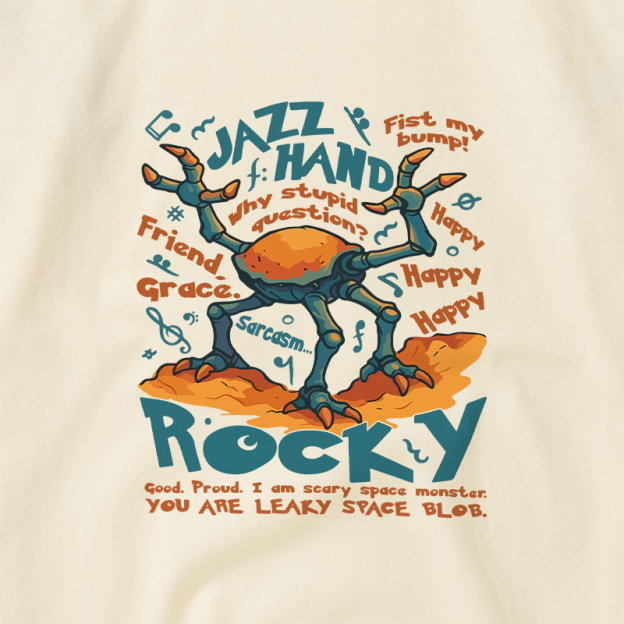 Rocky Jazz Hand Geek Retro Raglan T-Shirt