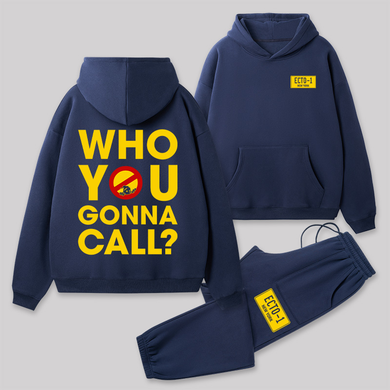 Who You Gonna Call Front and Back Printed Geek Fleece Hoodie Set