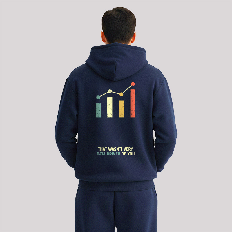 Data-Driven Front and Back Printed Geek Fleece Hoodie Set