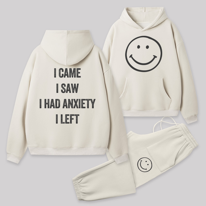 Social Anxiety Chronicles Front and Back Printed Geek Fleece Hoodie Set