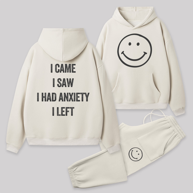 Social Anxiety Chronicles Front and Back Printed Geek Fleece Hoodie Set