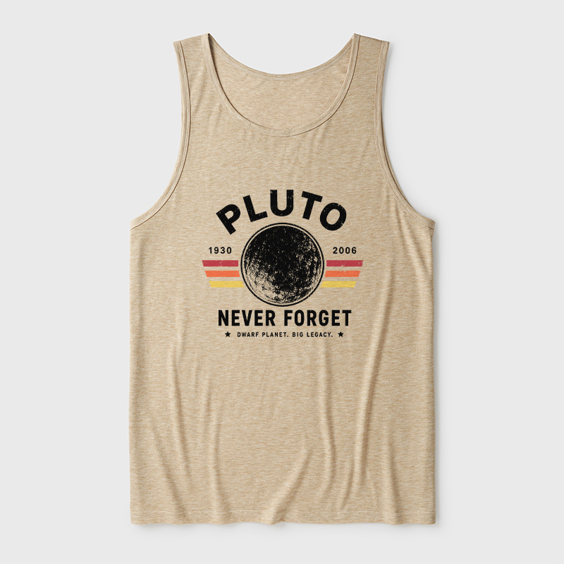 Never Forget Pluto Retro Style Ultra Soft Heather Tank