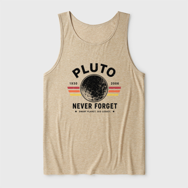 Never Forget Pluto Retro Style Ultra Soft Heather Tank