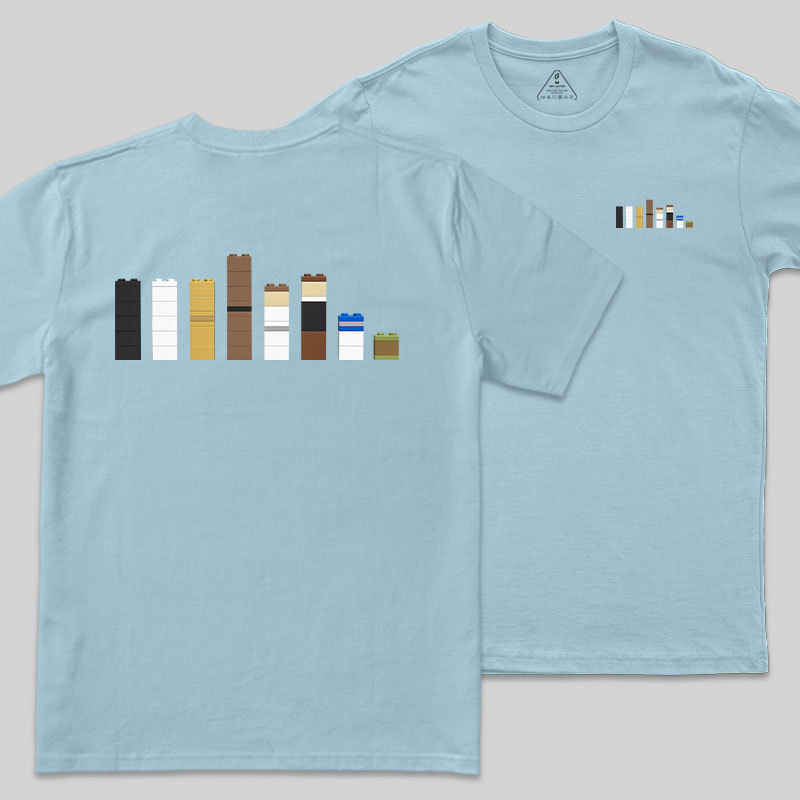 Building Blocks Creative Galactic Color Theory Front and Back Printing Geek T-Shirt