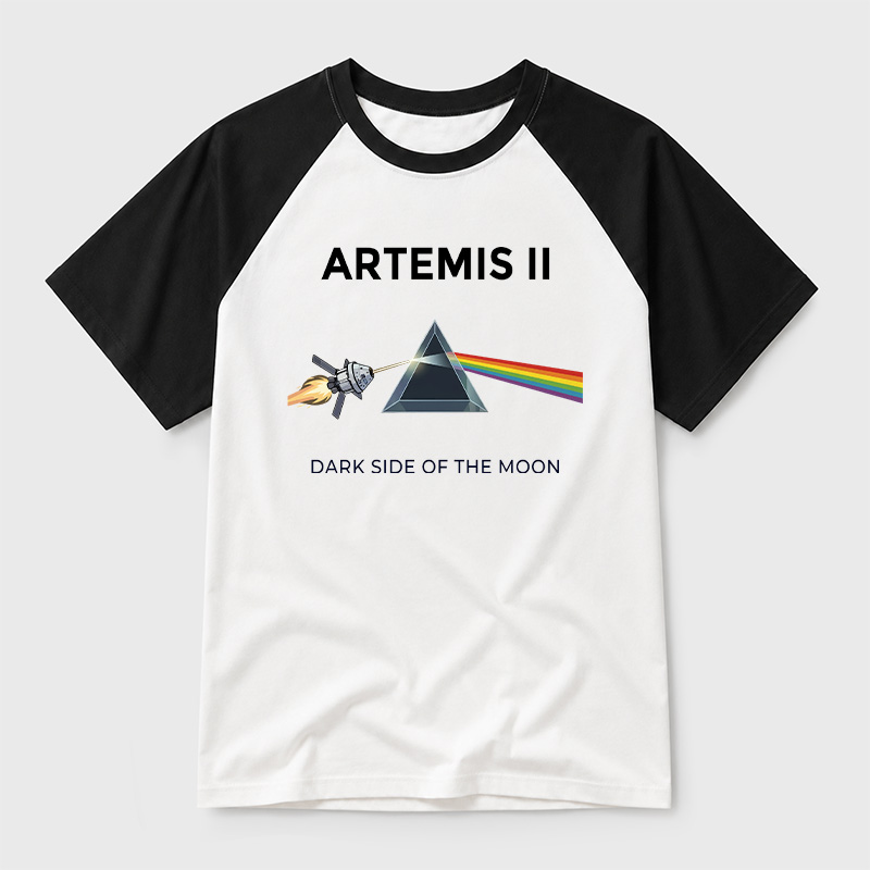 Dark Side of the Moon Geek Retro Raglan T-Shirt