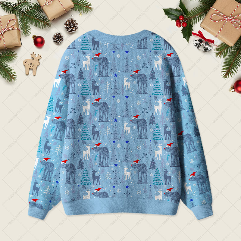 Christmas Santa Hat AT-AT Geek Ugly Cardigan Sweaters 