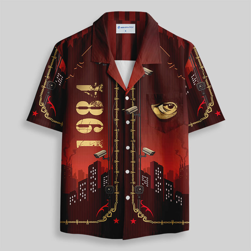 Eyes Of 1984 Button Up Pocket Shirt