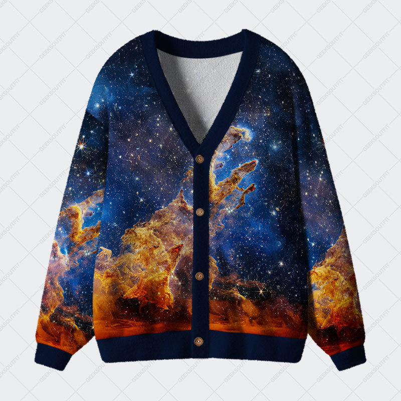 Geeksoutfit Pillar of Creation Nebula Geek Ugly Cardigan Sweaters for Sale