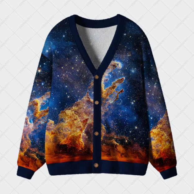 Pillar of Creation Nebula Geek Ugly Cardigan Sweaters 