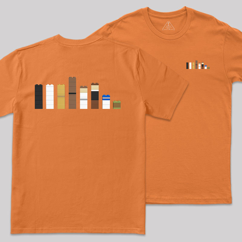 Building Blocks Creative Galactic Color Theory Front and Back Printing Geek T-Shirt