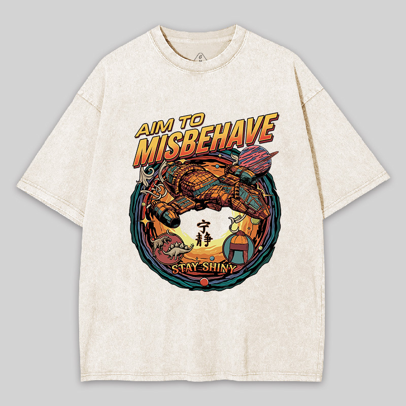 Aim to Misbehave Geek Washed T-shirt